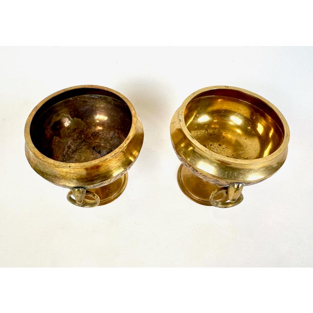 1950s Vintage Danish Brass Footed Pedestal Bowl from Malm, 1950s, Set of 2 For Sale - Image 5 of 11