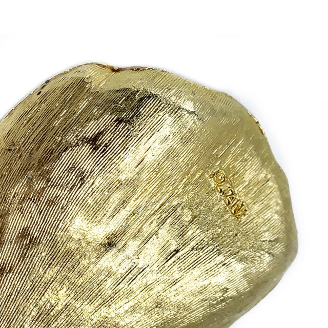 Vintage mid century modern gold plated ashtrays in the shape of floral petals, Gucci replicas. This set is ultra glamorous...