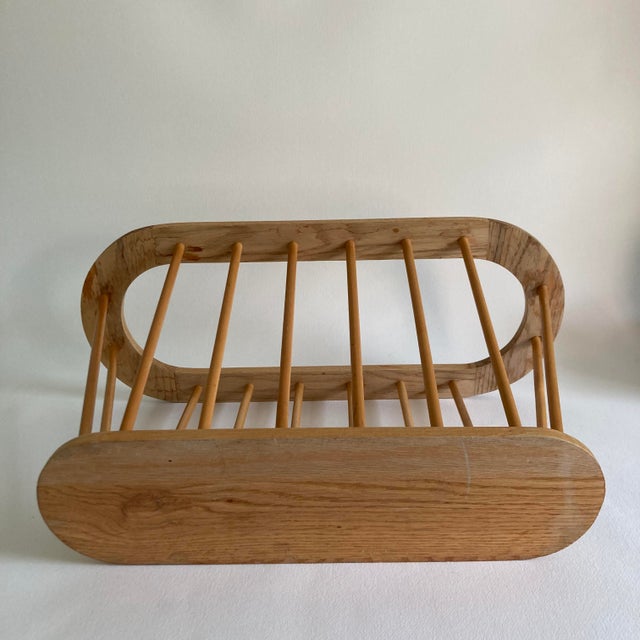 20th Century, Vintage Blonde Wood Magazine Rack, Modern Spindle Style For Sale In Greenville, SC - Image 6 of 9