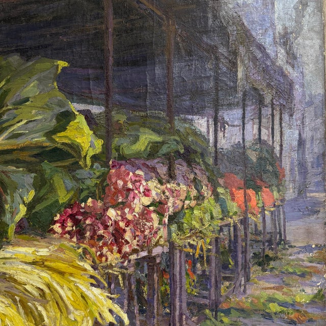 Monumental 19th Century French Produce Market Oil Painting by Camille Olivier For Sale - Image 4 of 18