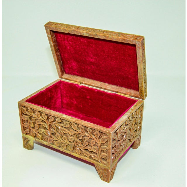 Hand-Carved Stone Jewelry Box Rajasthan, India For Sale - Image 4 of 13
