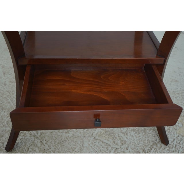 1980s Pair Grange French Splay Legs Cherry Nightstand Tables For Sale - Image 5 of 18