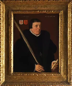 Jan Van Scorel, Portrait of a Member of the Brotherhood of Jerusalem, Oil on Panel, 16th Century, Framed