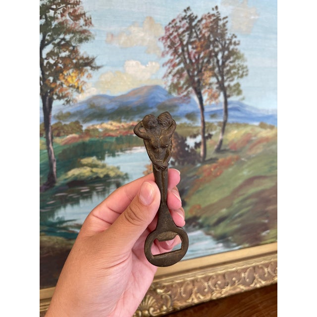 1970s Vintage Likely Cast Iron Figural Nude Double Woman Bottle Opener For Sale - Image 5 of 8