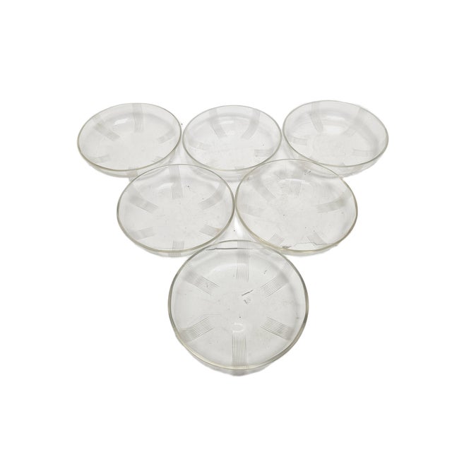 Vintage Art Deco Teller Pads for Desserts, 1930s, Set of 6, in Very Good conditions. Designed 1920 to 1949