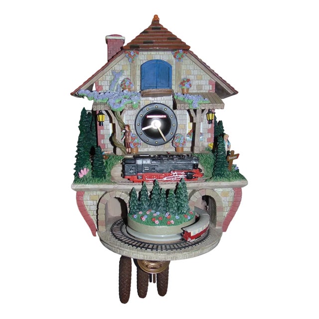 Bradford Exchange Figure Train Clock, 1980s For Sale