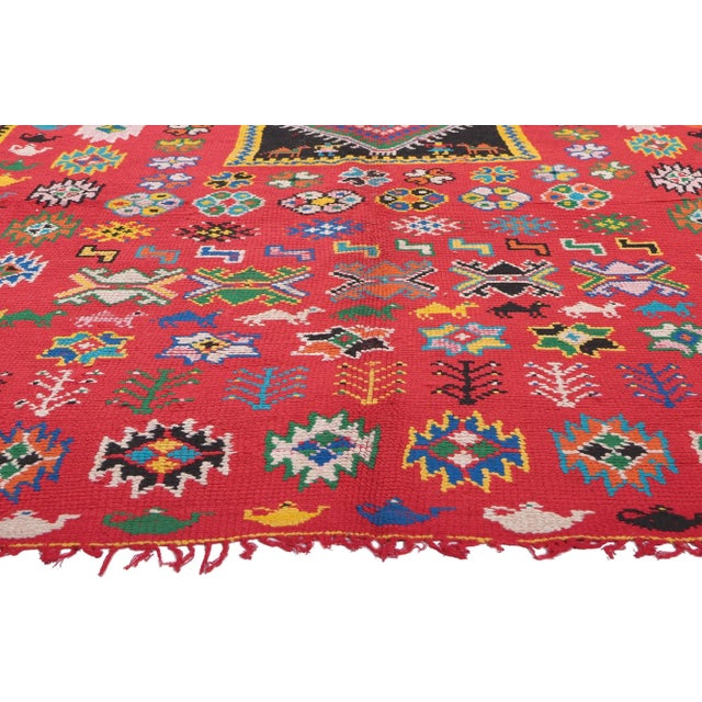Red Vintage Red Taznakht Moroccan Rug - 05'08 X 12'04 For Sale - Image 8 of 10