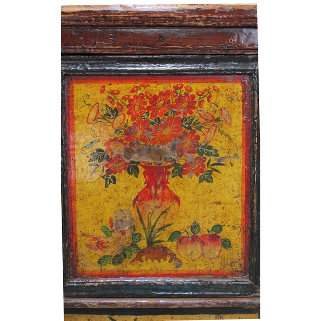 Wood Hand-Painted Botanical Mural Buffet For Sale - Image 7 of 14