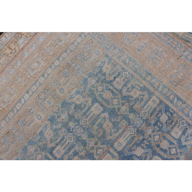 Antique Persian Bidjar Rug With All-Over Design in Light Blue and Orange 4'11 X 8'8 For Sale - Image 14 of 14