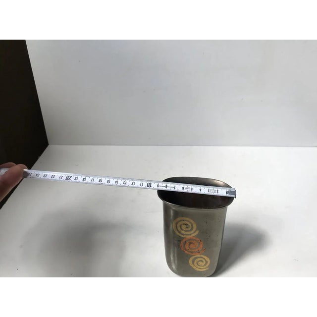 Metal Art Deco Dinanderie Vase, 1930s For Sale - Image 7 of 8