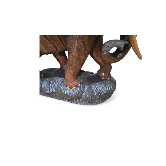 Wood Large Wood Elephant, 1950s For Sale - Image 7 of 12
