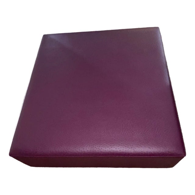 Large Custom Purple Leather Ottoman Coffee Table For Sale