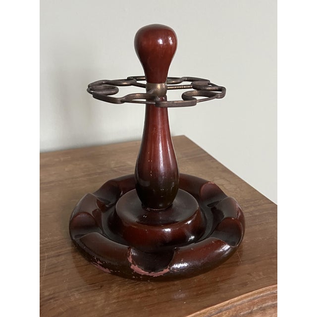 Mid-Century Modern Vintage Wooden Pipes Stand, 1970s For Sale - Image 3 of 7