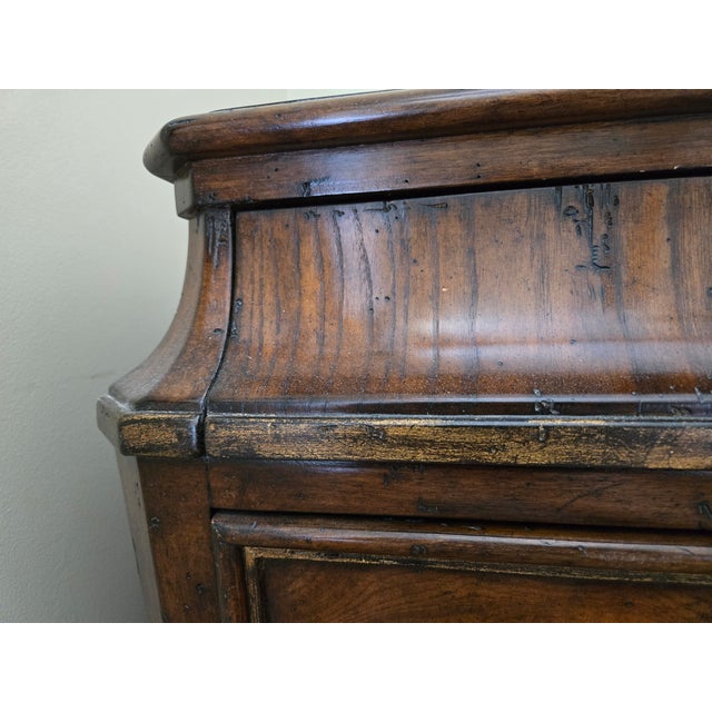 Marge Carson Verona Marble Top Carved Nightstand With Drawers For Sale - Image 9 of 11
