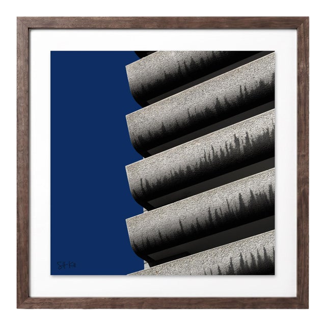 “Barbican 04” Giclee Archival Pigment Print 18x18 Framed in Walnut For Sale