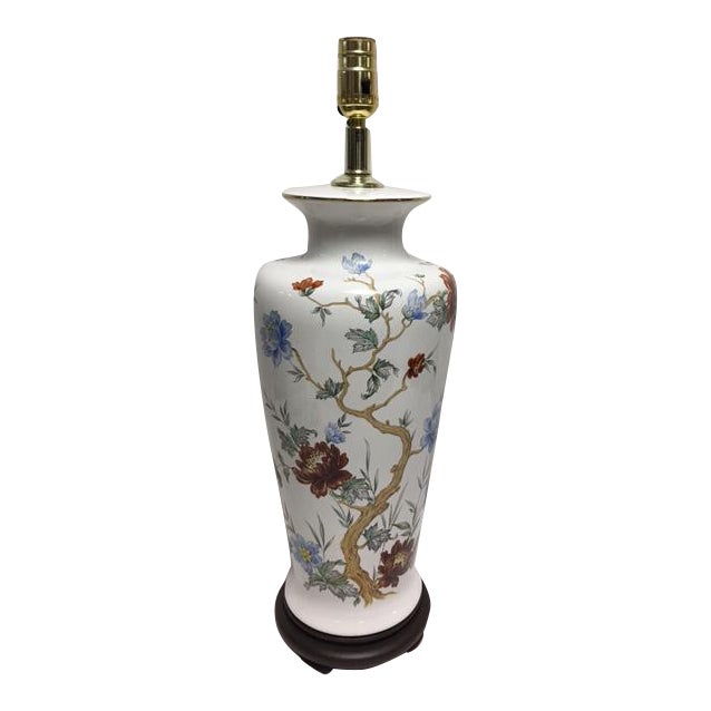 Vintage Hand Painted Tall Ginger Jar Lamp Chairish