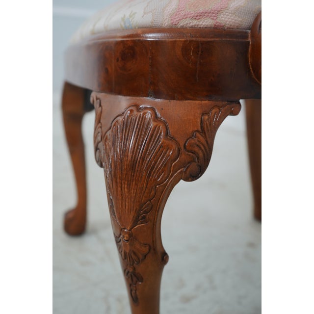 Pair of George III Style Burl Walnut Dining Armchairs For Sale - Image 12 of 18
