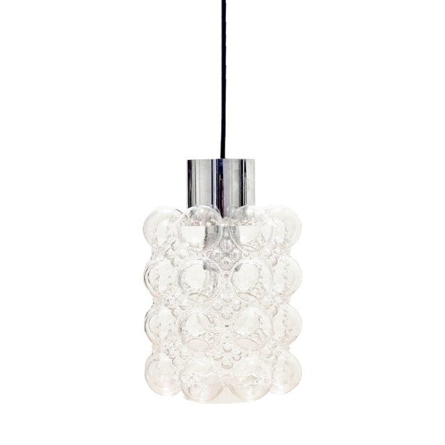 Mid-Century Modern Bubble Glass Pendant Light attributed to Helena Tynell for Limburg, Germany, 1960s For Sale