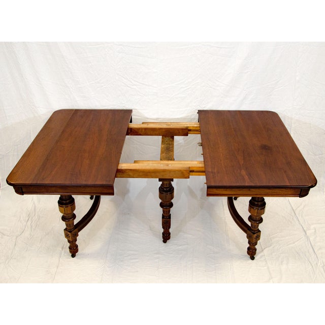 Eastlake Victorian Walnut Dining Table With Two Leaves Chairish