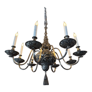 1900s E.F.Caldwell Silver-Plated Chandelier.