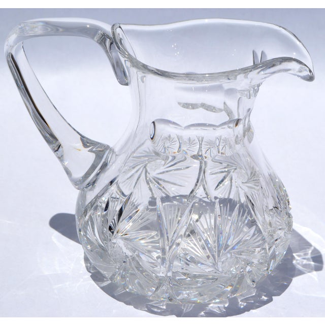 Early 20th Century Early-20th Century American Brilliant Cut Glass Pitcher Carafe Decanter 50% Lead For Sale - Image 5 of 17