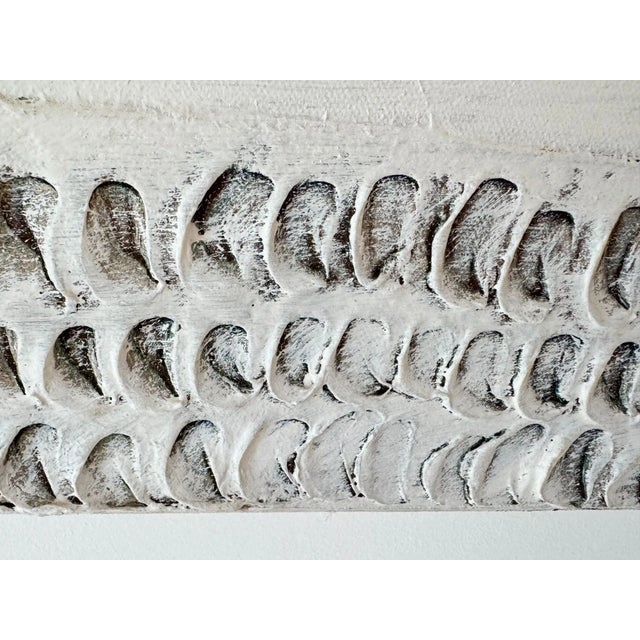 Paint Craig Reheis Mid Century Modern Abstract Textured Cream Painting For Sale - Image 7 of 9