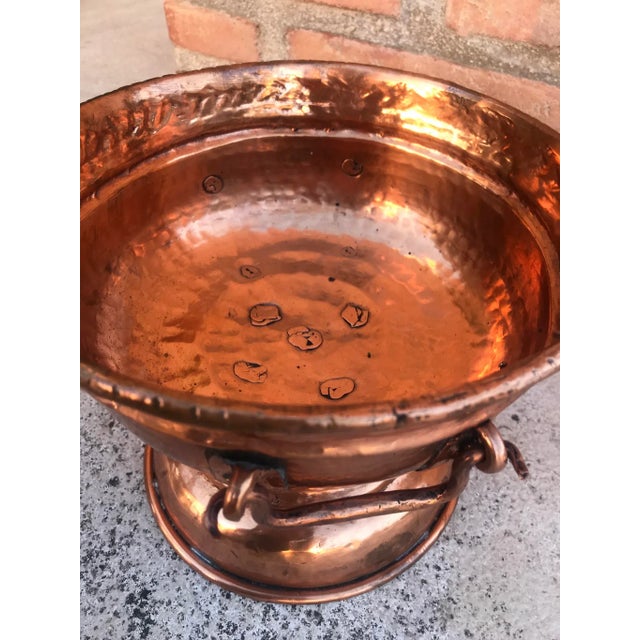 Metal Vintage Copper Flower Pot For Sale - Image 7 of 12