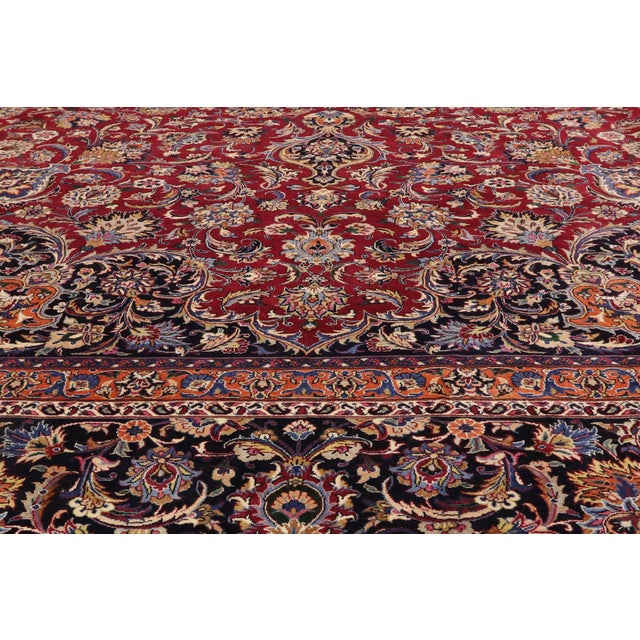 Vintage Persian Mashhad Rug, 16'09 X 22'02 For Sale - Image 4 of 11