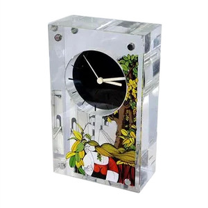 Italian Acrylic Glass Clock by Aldo Lanciano, 1980s