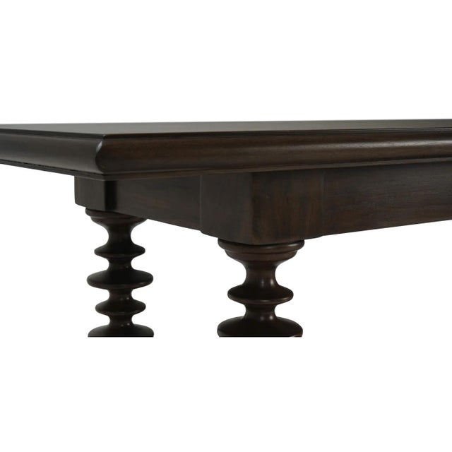 Wood Mid-Century Style Bobbin Leg Console Table in Dark Walnut Finish For Sale - Image 7 of 13