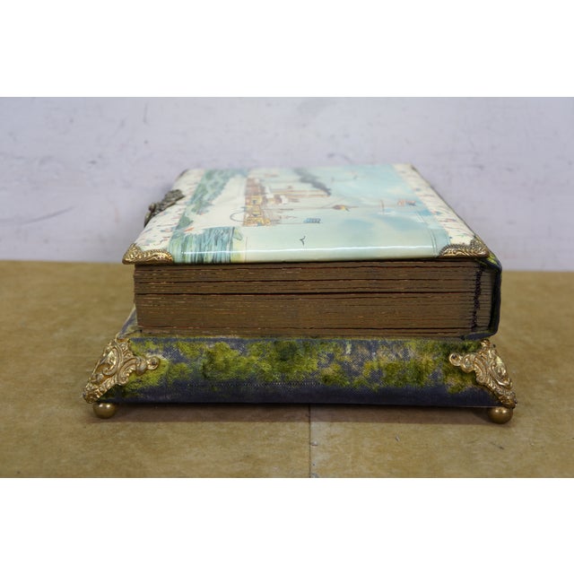 Antique Victorian Nautical Maritime Uss Maine Ship Photo Album Music Box 13" For Sale - Image 4 of 18