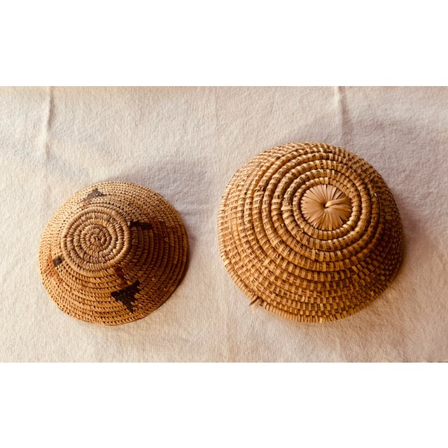 West African Sweet Grass Coil Baskets - Pair For Sale - Image 10 of 11