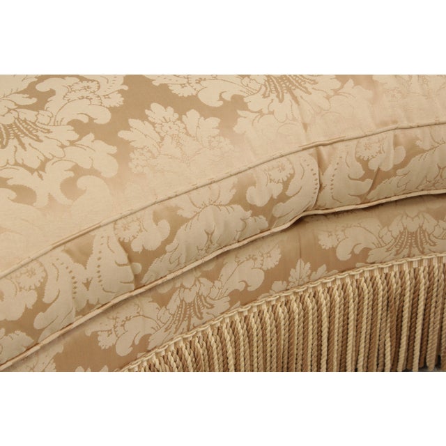 Textile Century Channel Back Upholstered Damask Sofa For Sale - Image 7 of 17