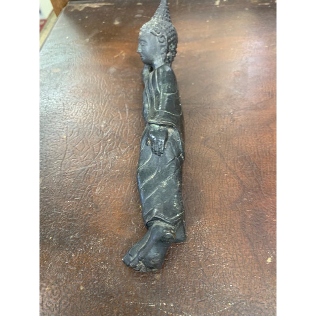 Vintage Reclining Buddha Bronze Sculpture For Sale In San Francisco - Image 6 of 10