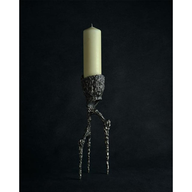 Contemporary Omnia Vanitas Vanité 33 Candelabra in Patinated Cast Bronze by William Guillon For Sale - Image 3 of 14