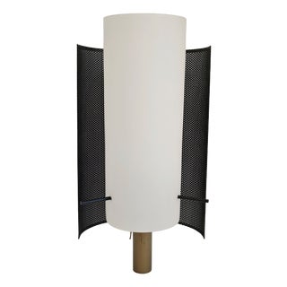 Opal Glass, Brass and Black Enamelled Metal Wall Lamp in the style of Stilnovo, Italy, 1960s For Sale