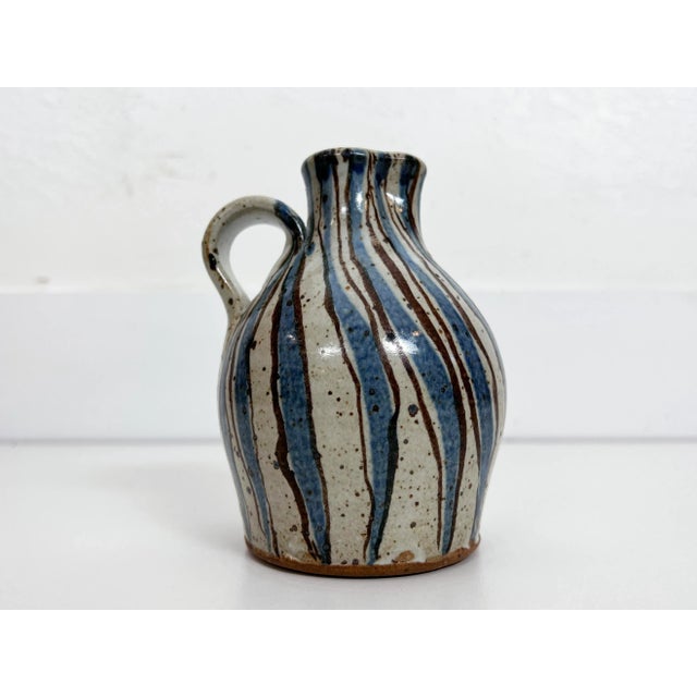 Vintage Striped Stoneware Creamer For Sale - Image 12 of 12