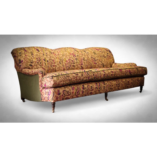 Three-Seater Standard Sofa with Embroidered Paisley, 2010s For Sale - Image 3 of 16