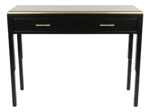 Custom Black Console Table With 2 Drawers