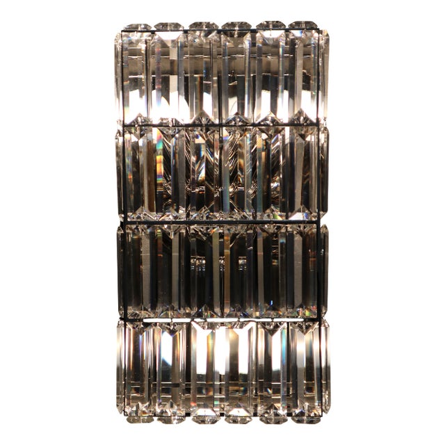 Wide Geometric Crystal Wall Lamp by Bakalowits, 2010s For Sale