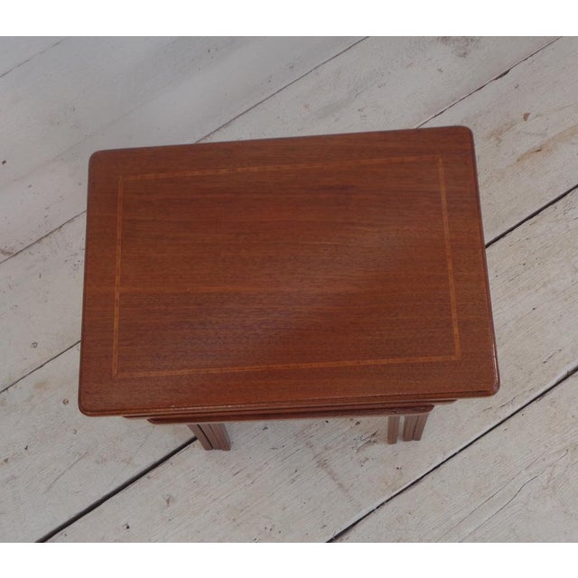 Edwardian Nesting Tables in Inlaid Mahogany, 1930s, Set of 3 For Sale - Image 14 of 18