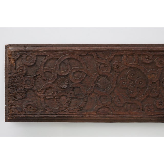 16th Century Large 16th Century French Gothic Oak Panel with Interlaced Geometric Carving For Sale - Image 5 of 12