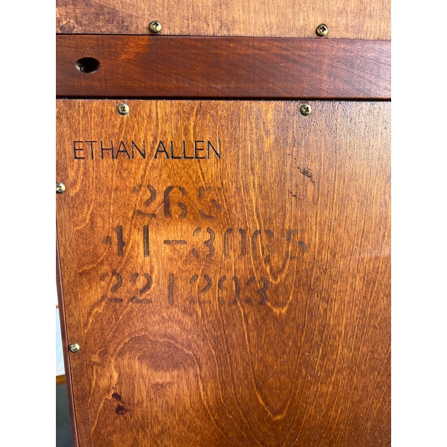 1970s Medallion Cherry Wood Grandfather /Floor Clock by Ethan Allen For Sale - Image 11 of 11