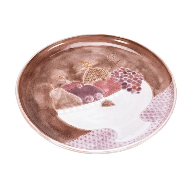 Round Ceramic Dish by Robert and Jean Cloutier, 1960s For Sale