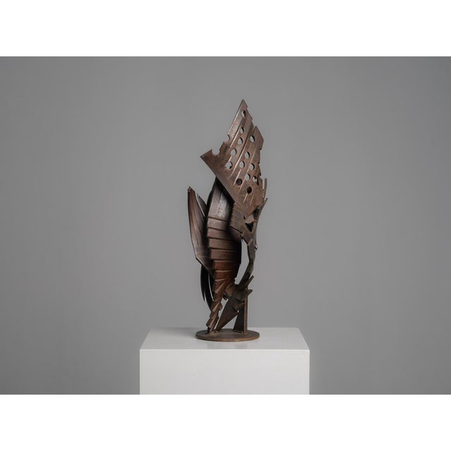 Mid-Century Modern CH, Abstract Constructivist Iron Sculpture, 1960s, Iron For Sale - Image 3 of 9