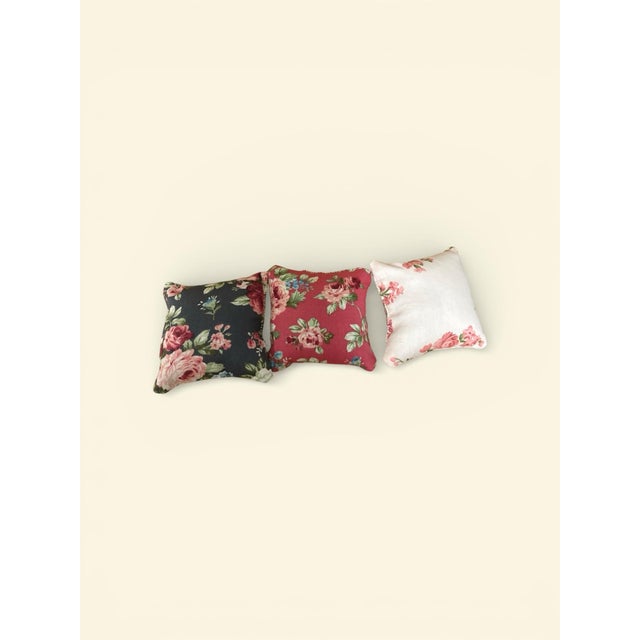 mini accent decor pillows 4 inch pack of 3 vintage floral
