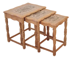 1960s Oak and Ceramic Side Table Attributed to Henning Kjærnulf