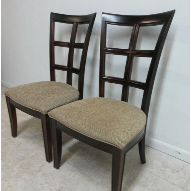 Stanley Furniture Pair Stanley Furniture Window Back Dining Room Side Chairs For Sale - Image 4 of 11