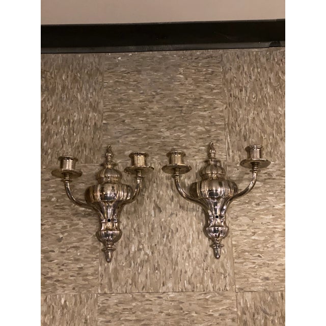 Edward F. Caldwell & Co. 1920's Silver Plated Caldwell Sconces - Pair For Sale - Image 4 of 4