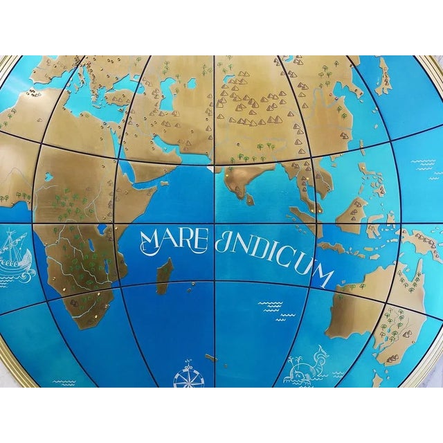 Large Mid-Century Austrian World Map Wall Globe, 1950s For Sale - Image 6 of 11